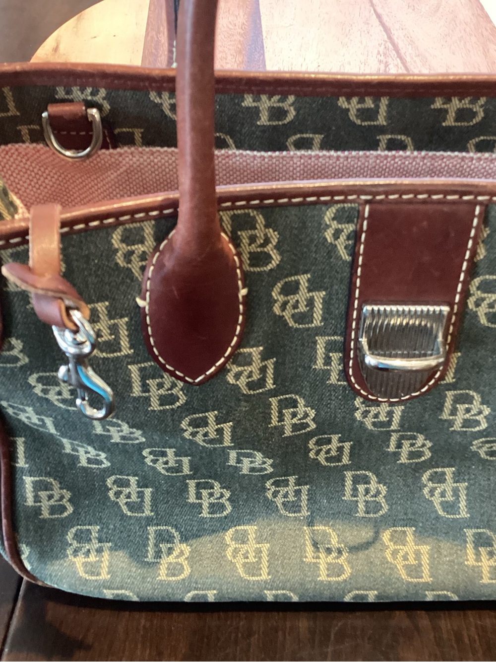 Dooney & Bourke Logo Jacquard Leather-Trim Satchel - Picture 14 of 16